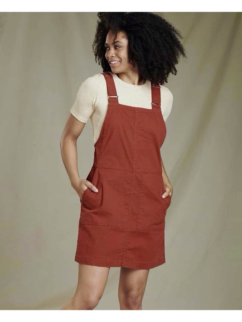 Toad & Co Earthworks Jumper Dress XS Utility Rust Garden Summer Organic Cotton